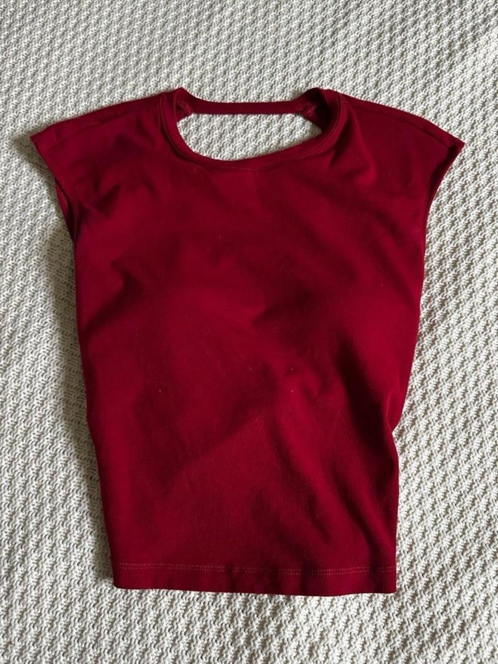 Neva Hu red/burgundy open-back top